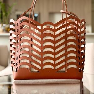 Chloe Kayan Cutout Leather Tote Bag